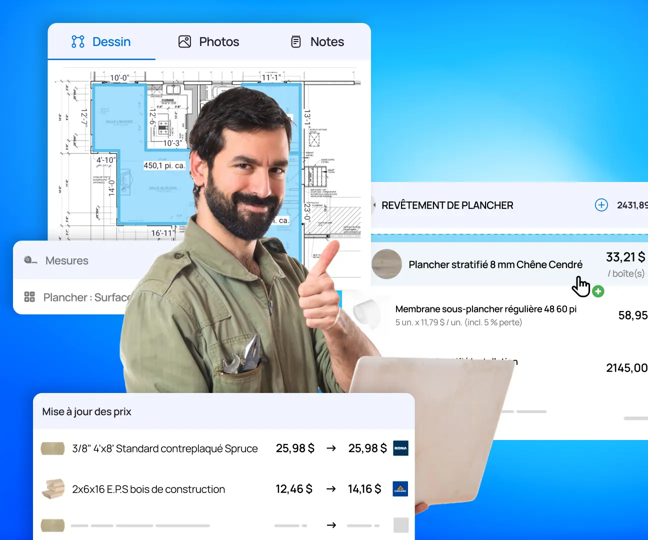 Captures d'écran du logiciel